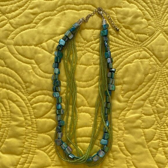 Jewelry - Green and Turquoise colored Beaded Necklace